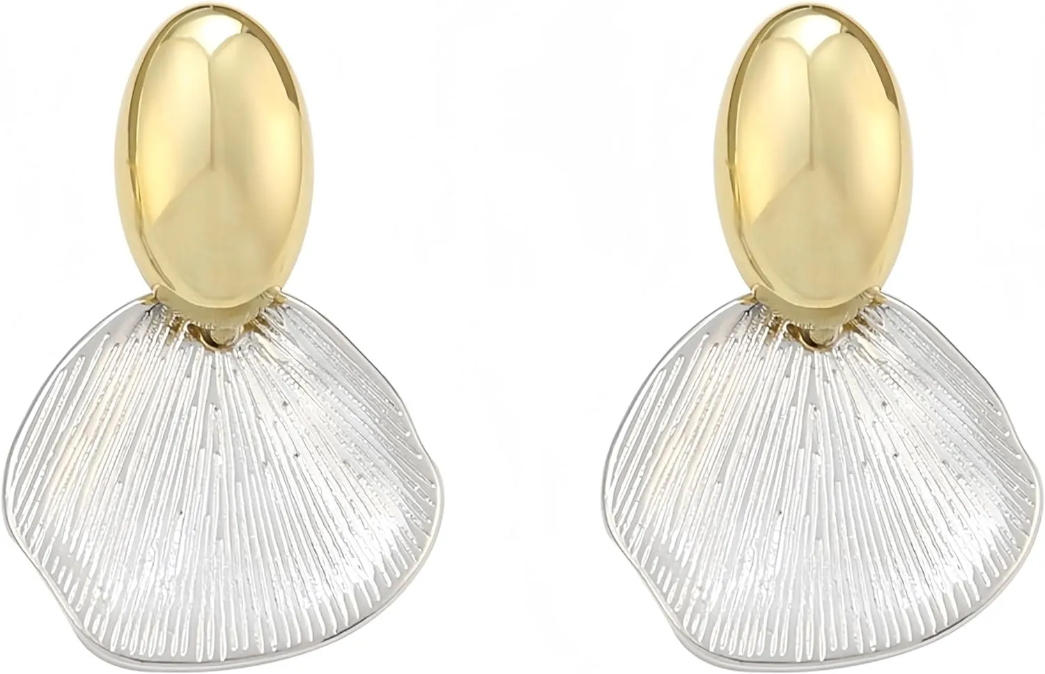 14K Gold Plated Shell Dangle Earrings for Women - Lightweight Hypoallergenic Drop Earrings