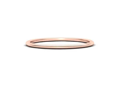 14k Solid Rose Gold Slim Delicate Band