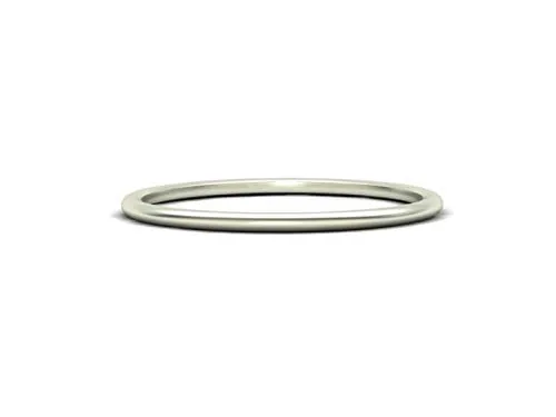 14k Solid White Gold Slim Delicate Band
