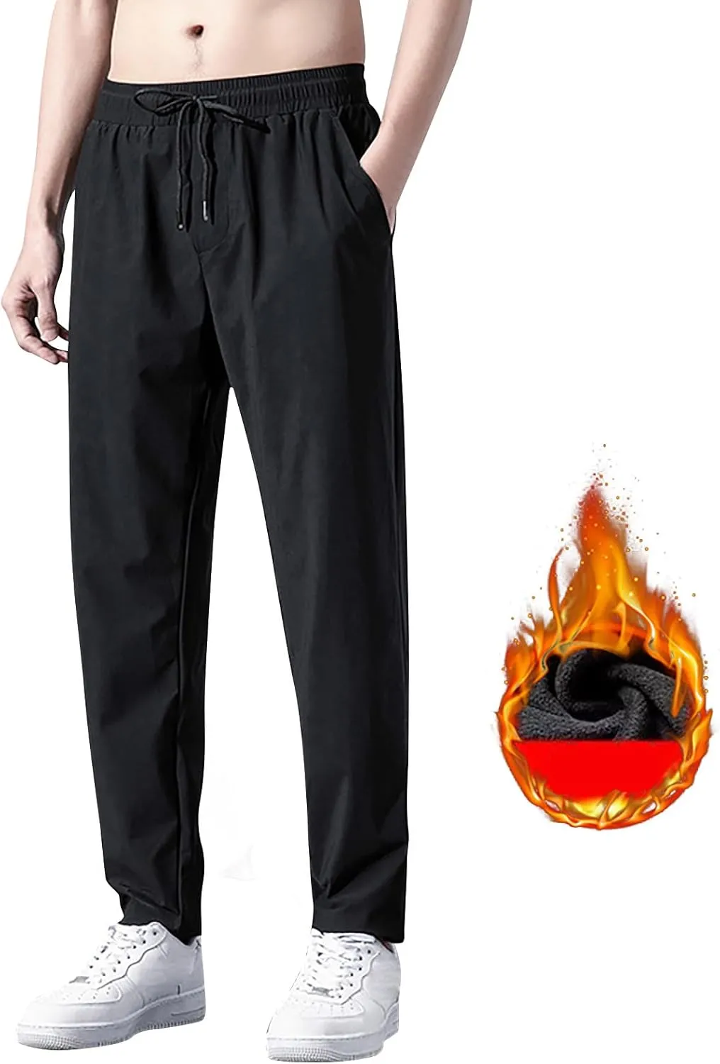 2023 Men's Lightweight Joggers Fleece Cargo Hiking Pants Track Running Workout Sweatpants Travel Golf Casual Outdoor Pants