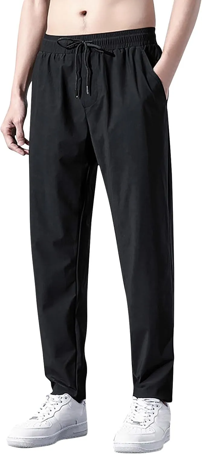 2023 Men's Lightweight Joggers Fleece Cargo Hiking Pants Track Running Workout Sweatpants Travel Golf Casual Outdoor Pants