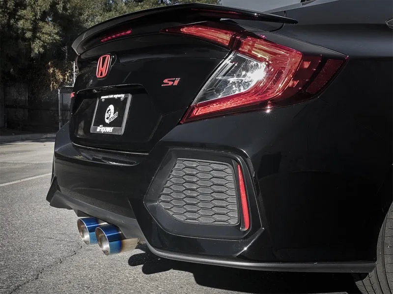 aFe Takeda 3in 304 SS Cat-Back Exhaust System w/ Blue Tips 2017  Honda Civic Si 4Dr I4 1.5L (t)