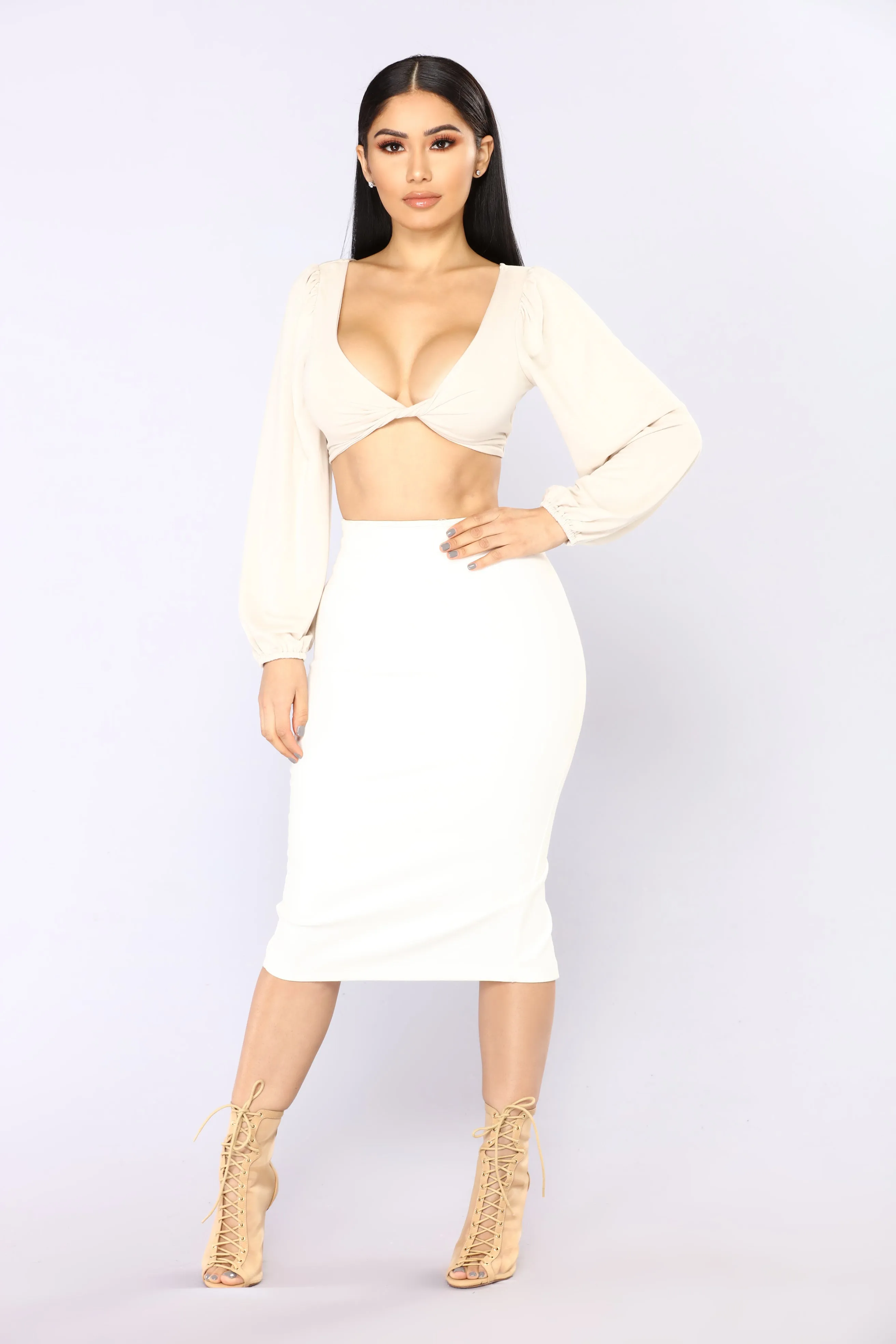 All Twisted Top - Cream