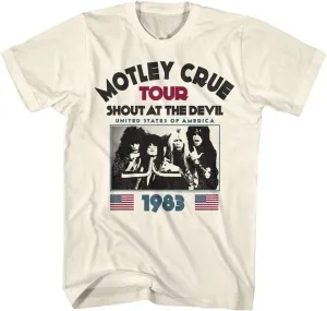 American Classics Motley Crue 80s Hair Band 1983 Shout at The Devil Tour Adult Short Sleeve T-Shirt Graphic Tee