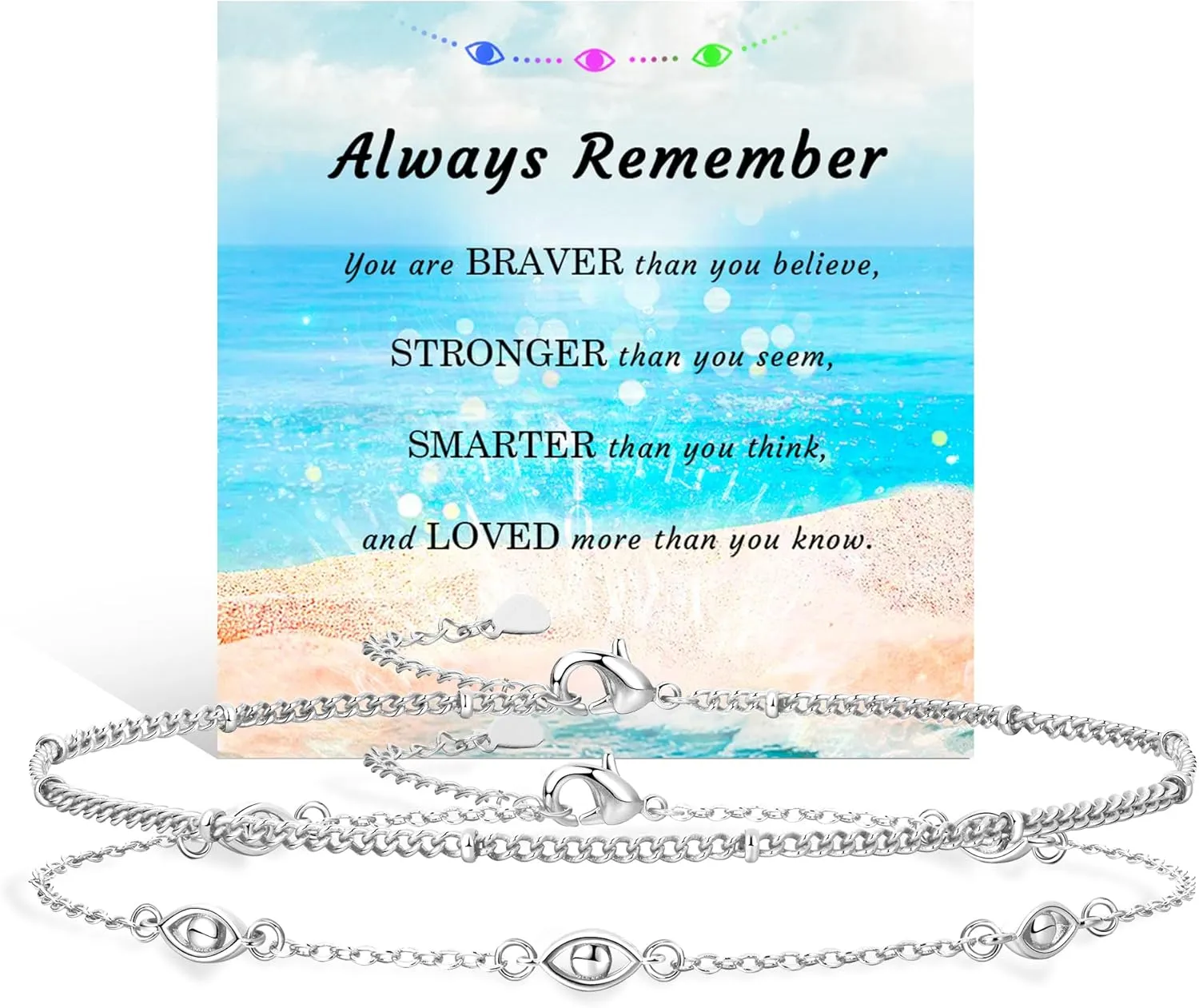 Anklets for Women 18K Gold Silver Plated Ankle Bracelets Waterproof Beaded Chain Dainty Layered Summer Beach Foot Jewelry Adjustable 2Pcs