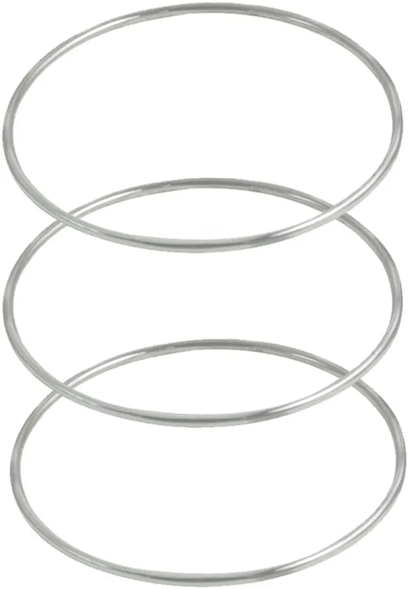 apop nyc Round Slim Stackable 925 Sterling Silver Bangle Bracelet - Set of 3