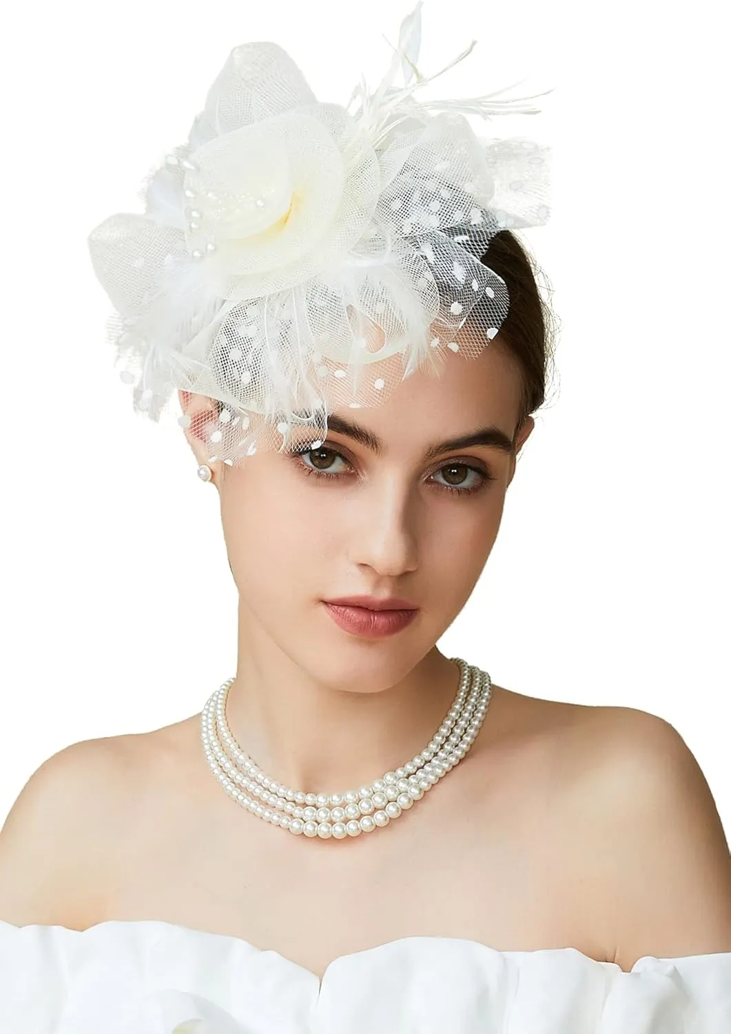BABEYOND Fascinator Hats for Women Tea Party Hat Kentucky Fascinators Headband Derby Hats Wedding Flower Feathers Hair Clip