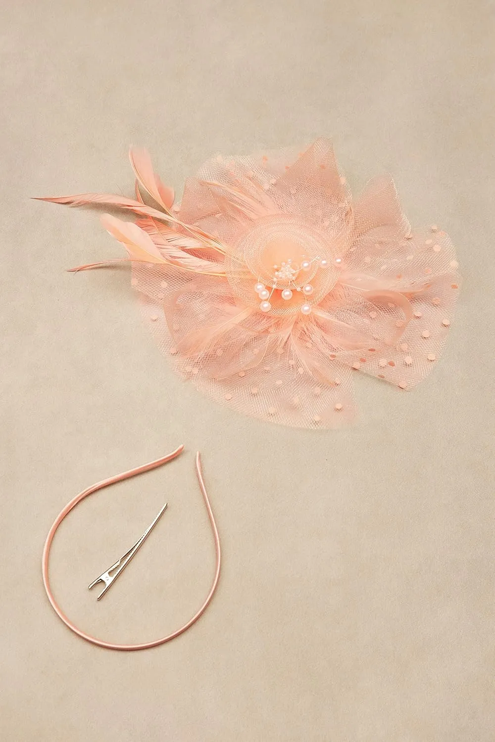 BABEYOND Fascinator Hats for Women Tea Party Hat Kentucky Fascinators Headband Derby Hats Wedding Flower Feathers Hair Clip