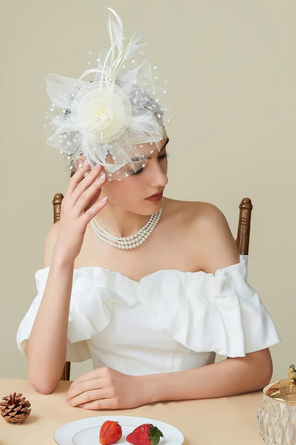 BABEYOND Fascinator Hats for Women Tea Party Hat Kentucky Fascinators Headband Derby Hats Wedding Flower Feathers Hair Clip