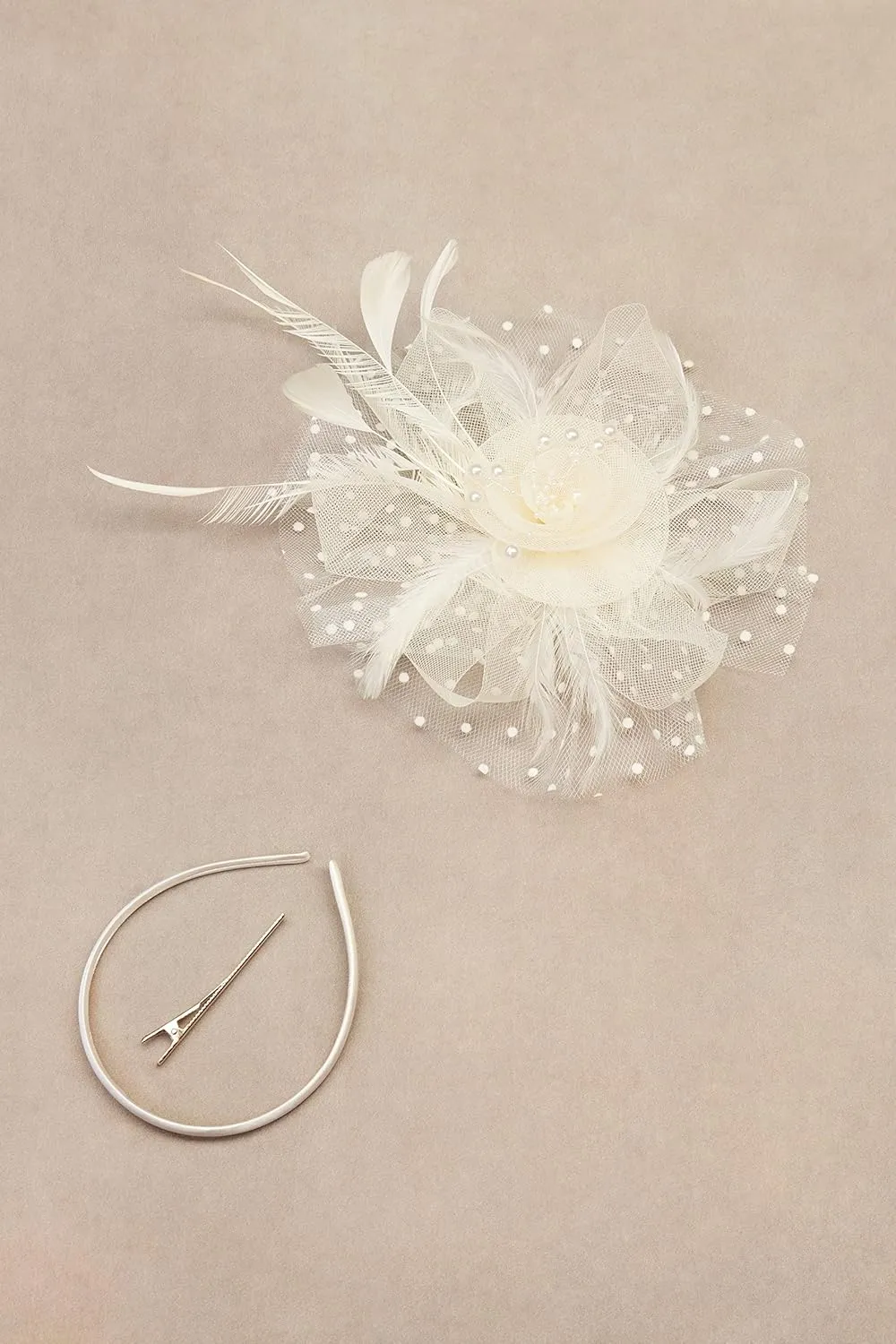 BABEYOND Fascinator Hats for Women Tea Party Hat Kentucky Fascinators Headband Derby Hats Wedding Flower Feathers Hair Clip