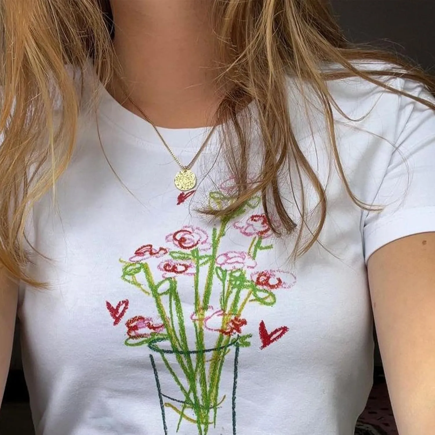 Baby Tees Y2k Women Teen Girls Graphic Short Sleeve Crop Tops Vintage Aesthetic Cute Fruit Floral Cropped T Shirts