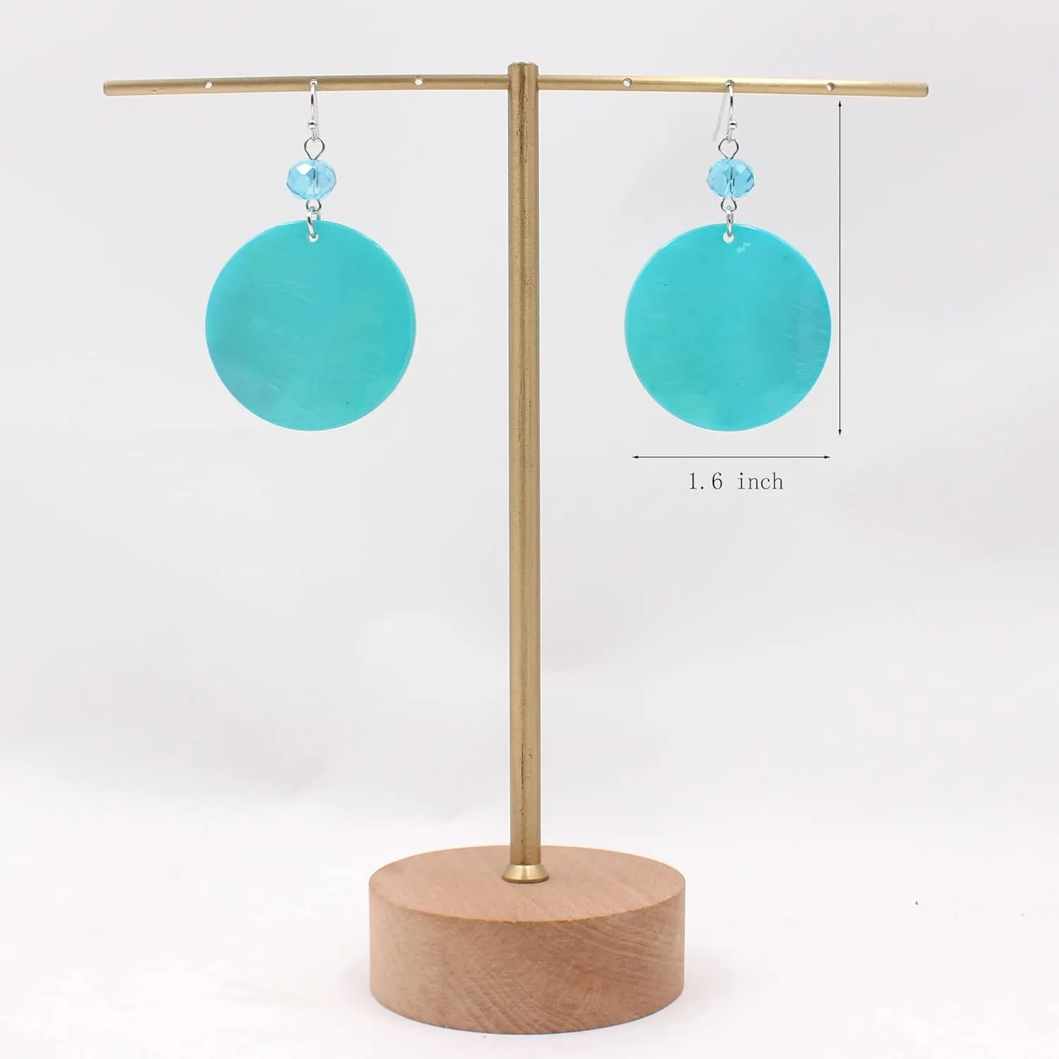 Big Natural Shell Drop Earrings Trendy Fashion Red Green Teal Pendant Dangling Earring for Women