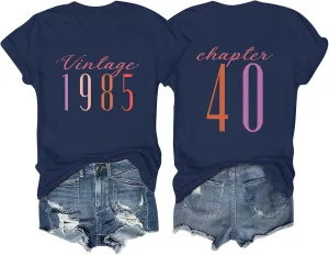 Birthday Party Gifts T Shirts for Women and Men Vintage 1985 Original Parts Funny Tee Graphic