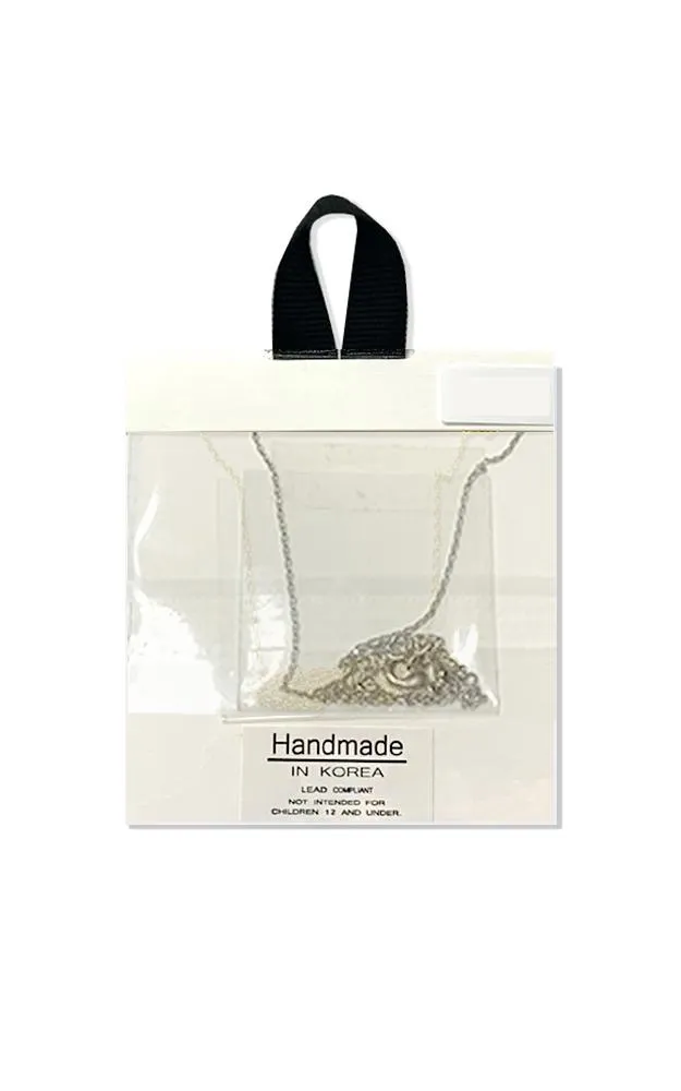 BJNA004RH Rhodium "Crescent Horn" Pendant Necklace
