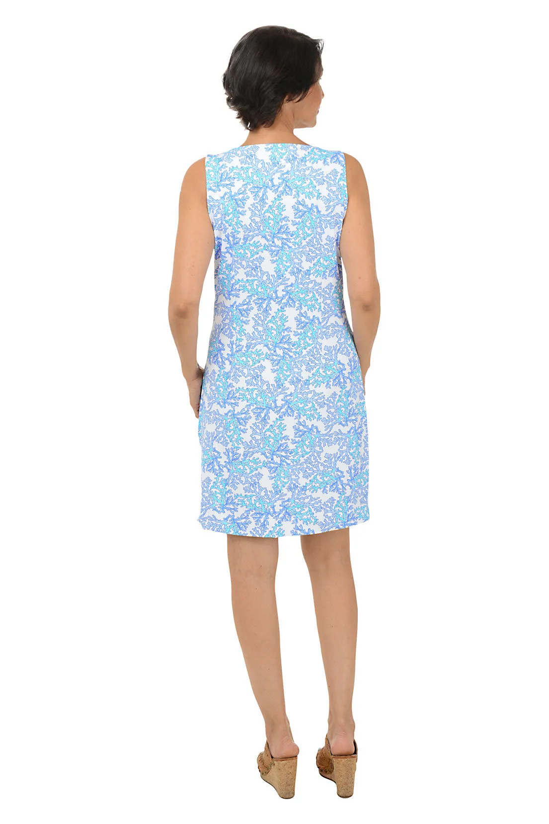 Blue Coral UPF50  Sleeveless Shift Dress