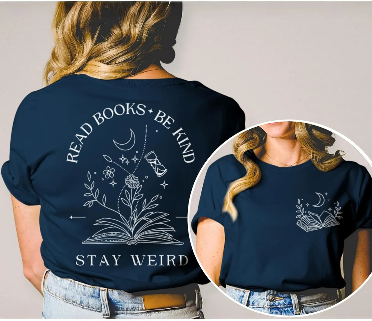 Book Shirts for Women Read Books Be Kind Stay Weird Tshirt Book Lovers Bookish Gifts Reading Shirt Bookworm Tee Tops