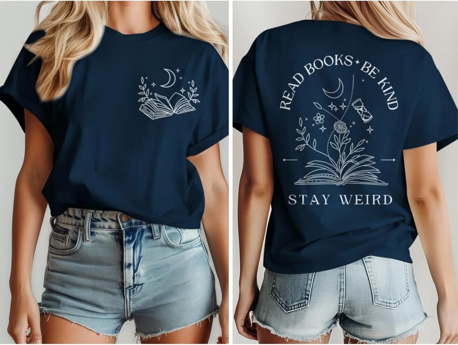 Book Shirts for Women Read Books Be Kind Stay Weird Tshirt Book Lovers Bookish Gifts Reading Shirt Bookworm Tee Tops