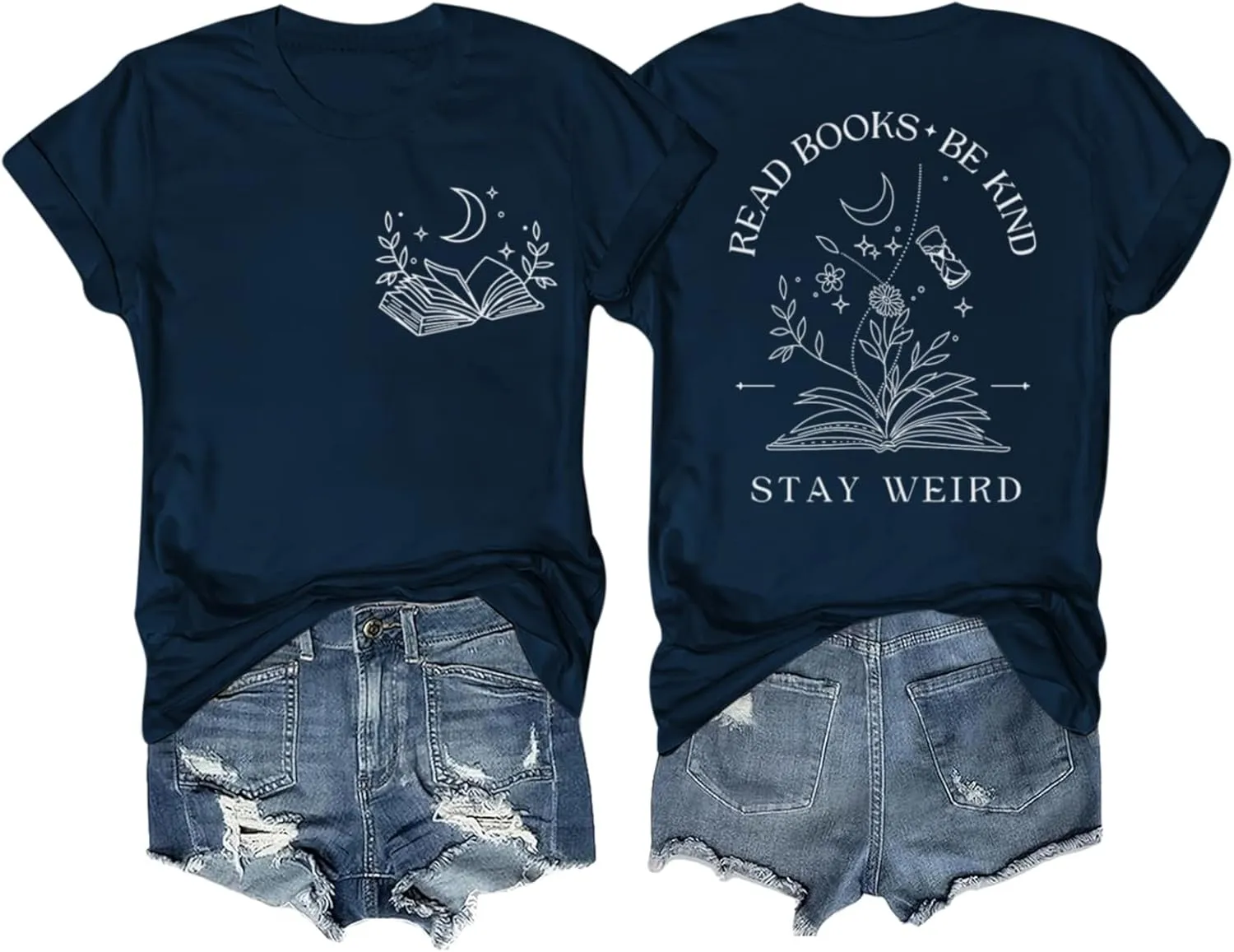 Book Shirts for Women Read Books Be Kind Stay Weird Tshirt Book Lovers Bookish Gifts Reading Shirt Bookworm Tee Tops