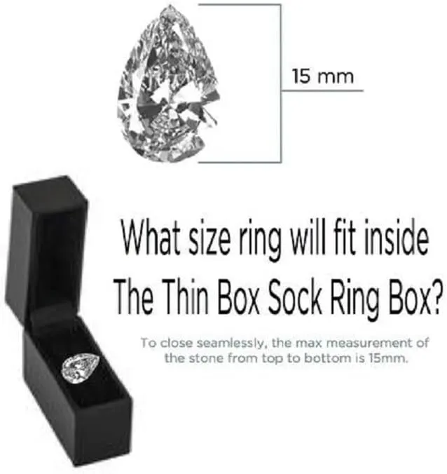 Box Sock Ring Slim Thin Engagement Gray Ring Box for Surprise Proposal