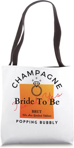 Bride to be champagne veuve bachelorette party bridal shower Tote Bag
