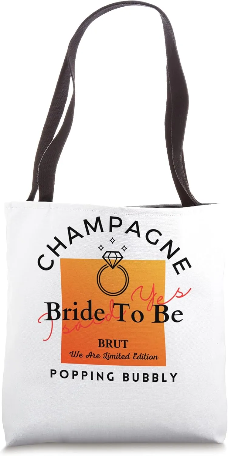 Bride to be champagne veuve bachelorette party bridal shower Tote Bag