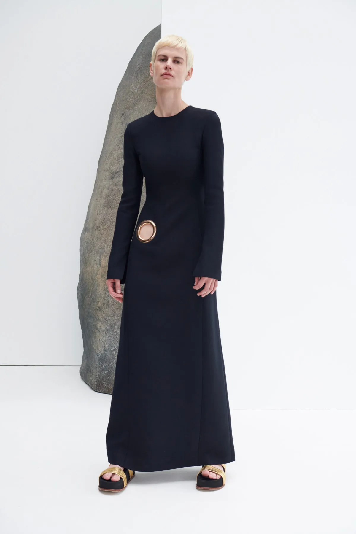 Cadell Dress in Silk Wool Cady