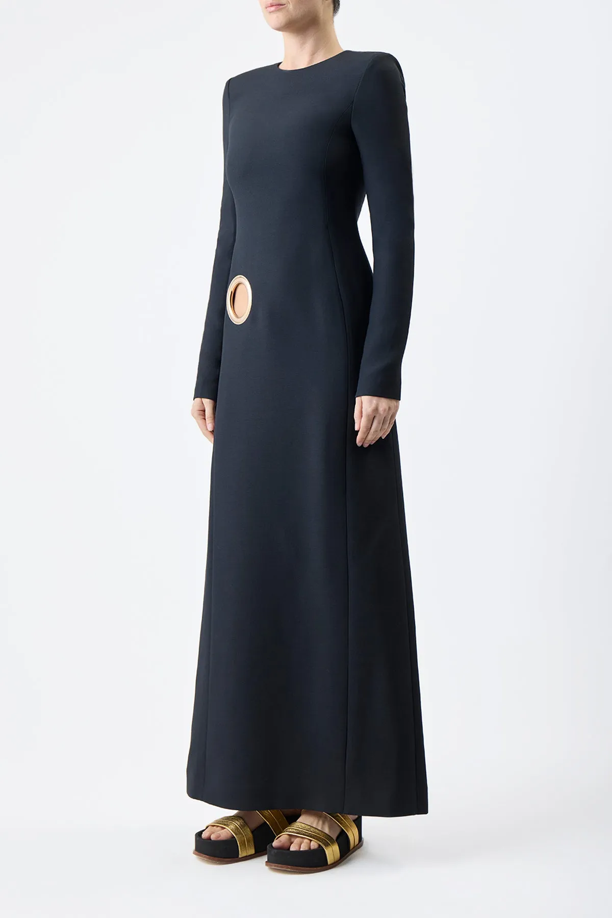 Cadell Dress in Silk Wool Cady