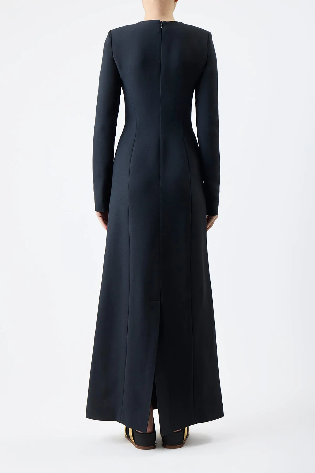 Cadell Dress in Silk Wool Cady