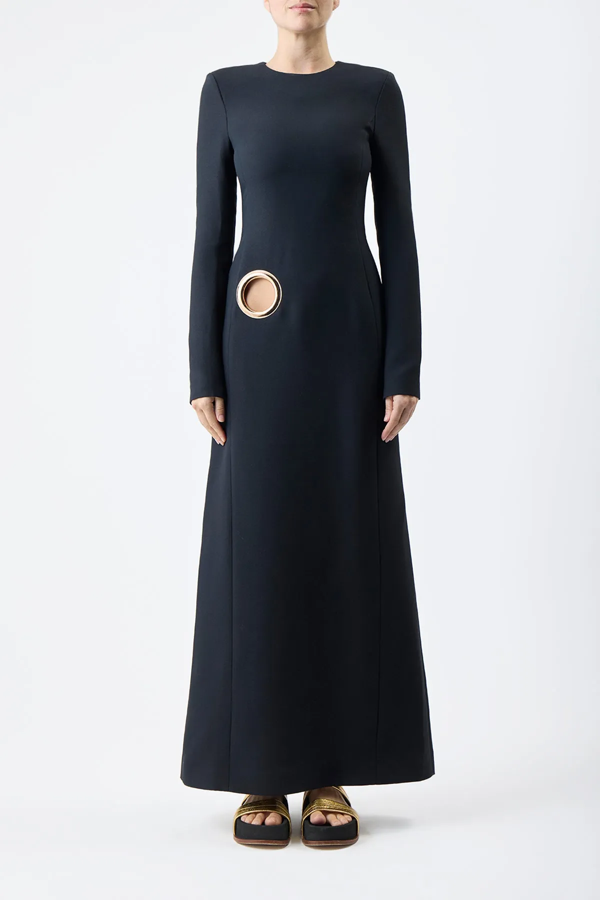 Cadell Dress in Silk Wool Cady