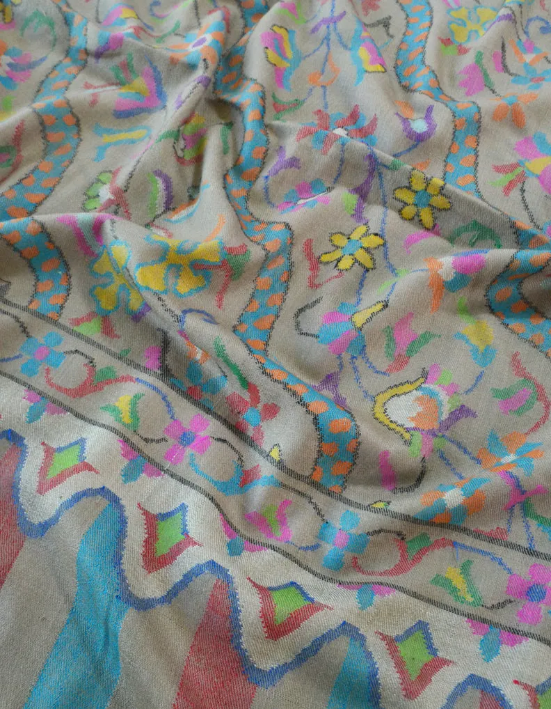 Cashmere Kani Pashmina Shawl Grey 5350