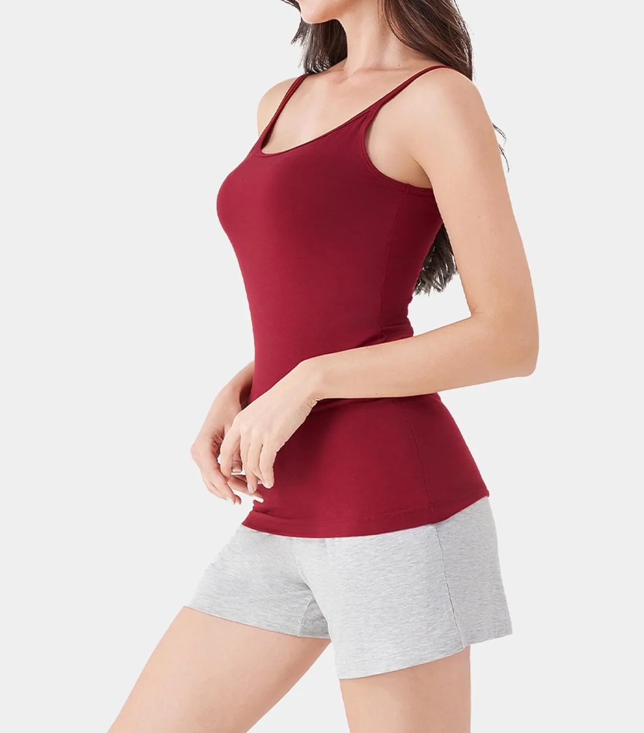 DAVID ARCHY Women's Long Tank Top 3 Pack, Rayon Made from Bamboo, for Sleeping, Lounging, Daily Wear