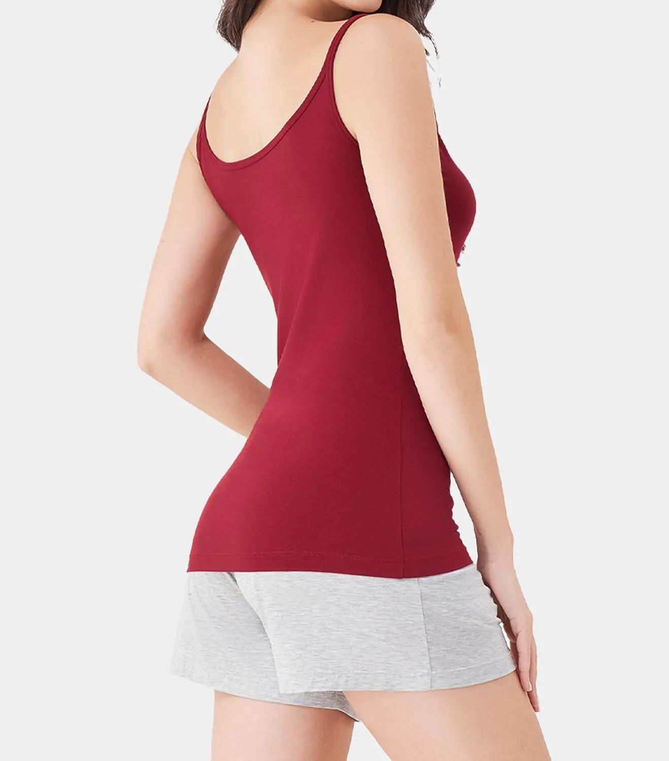 DAVID ARCHY Women's Long Tank Top 3 Pack, Rayon Made from Bamboo, for Sleeping, Lounging, Daily Wear