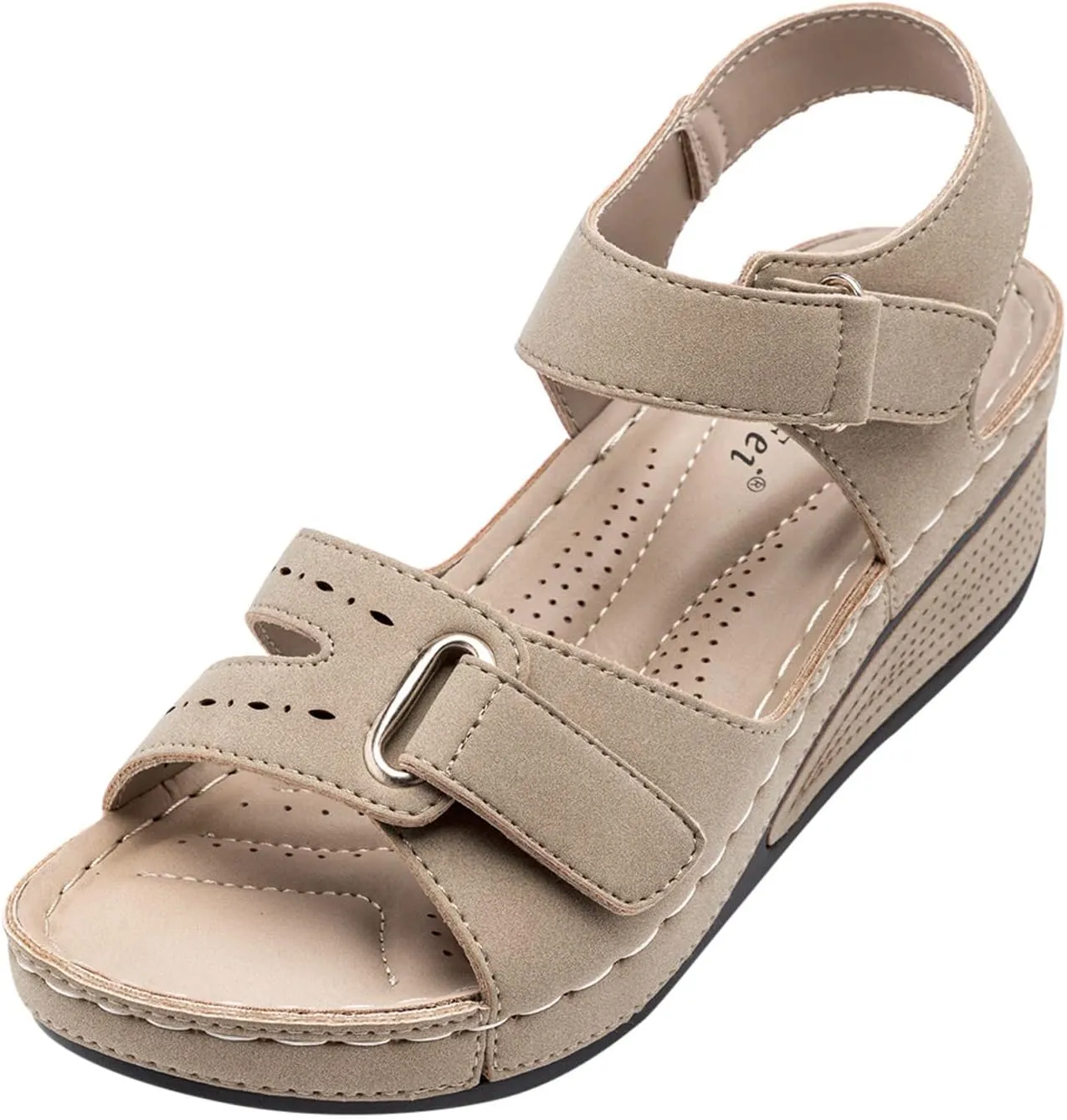 Eduavar Sandals for Women Dressy Summer, Platform Sandals Women Casual Orthopedic Open Toe Sandals Shoes with Buckle Strap