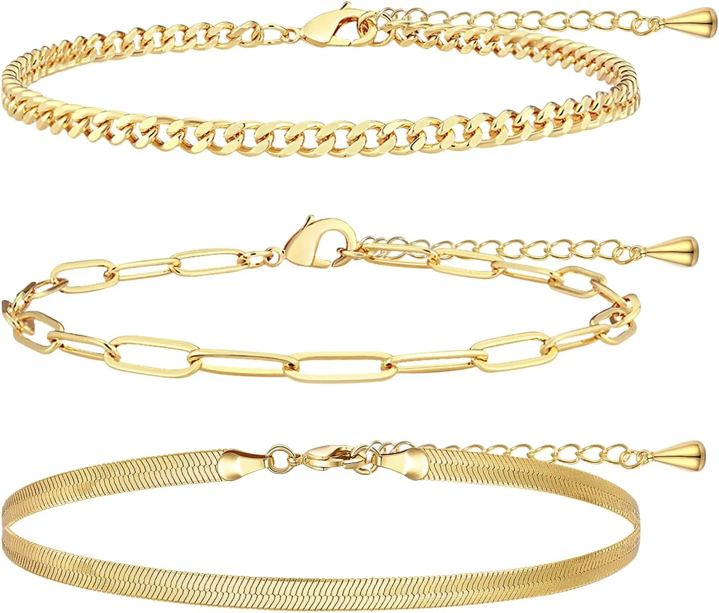 Extra Large Anklets for Women Large Ankle, 14K Real Gold Dainty Anklets for Women Waterproof, 10" 2" Adjustable Large Ankle Bracelets for Women Plus Size, Ankle Bracelets for Women Trendy