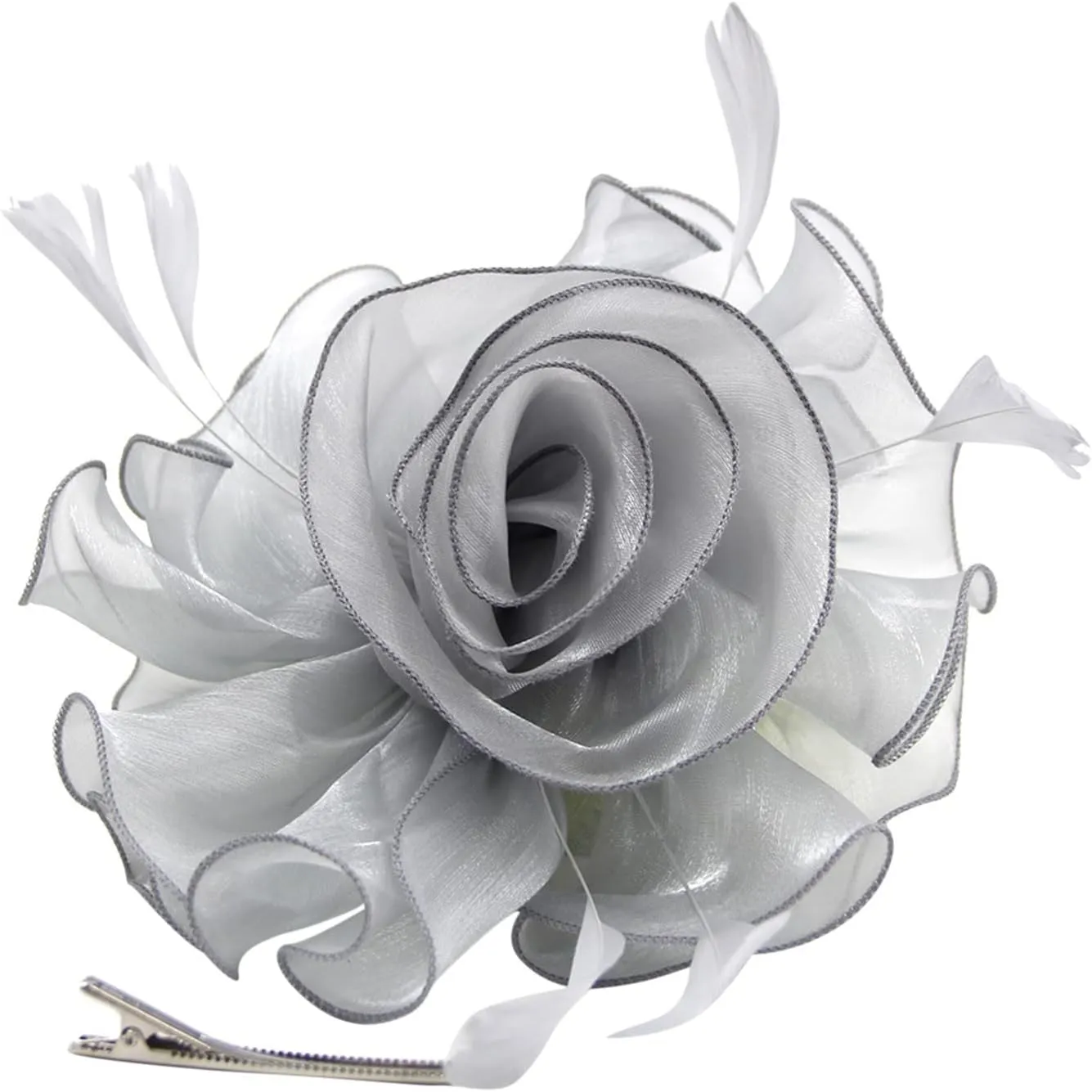 Fascinators Hat Flower Mesh Cocktail Wedding Headwear Hair Clip Party Cocktail Pillbox Hat for Women