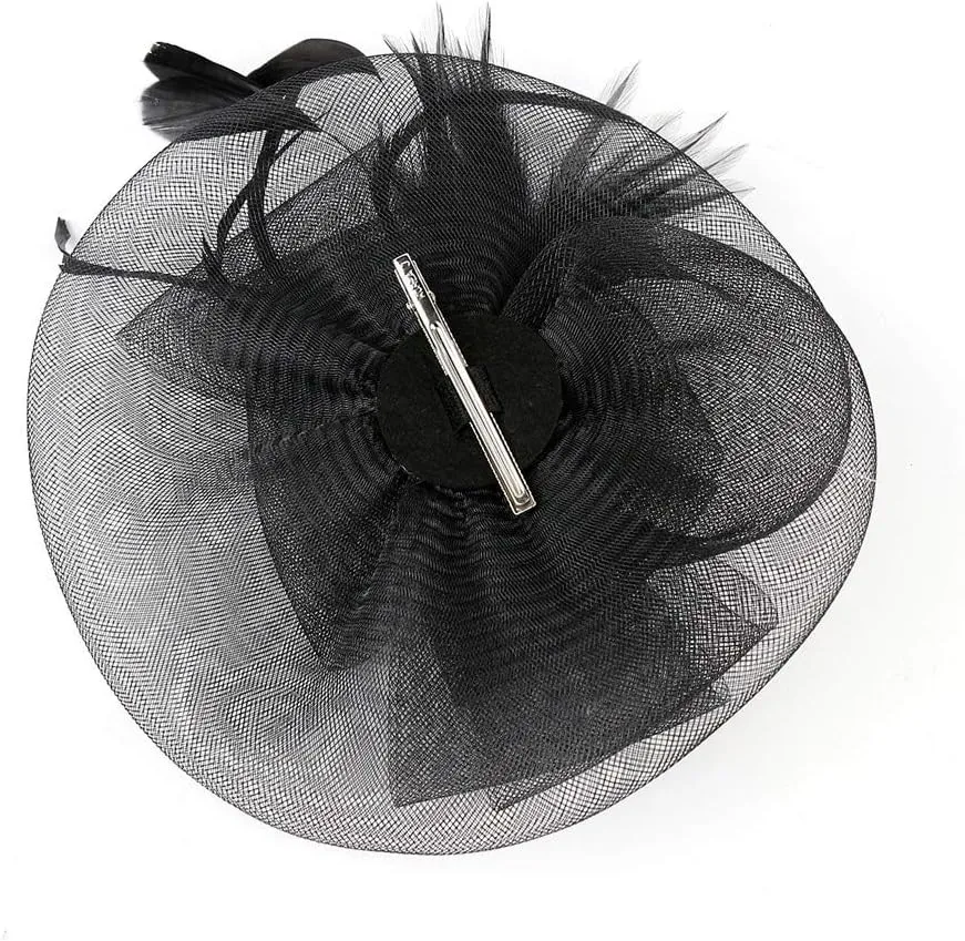 Fascinators Hat for Women Tea Parties Fancy Tea Parties Headwear Flower Mesh Feathers Hair Clip