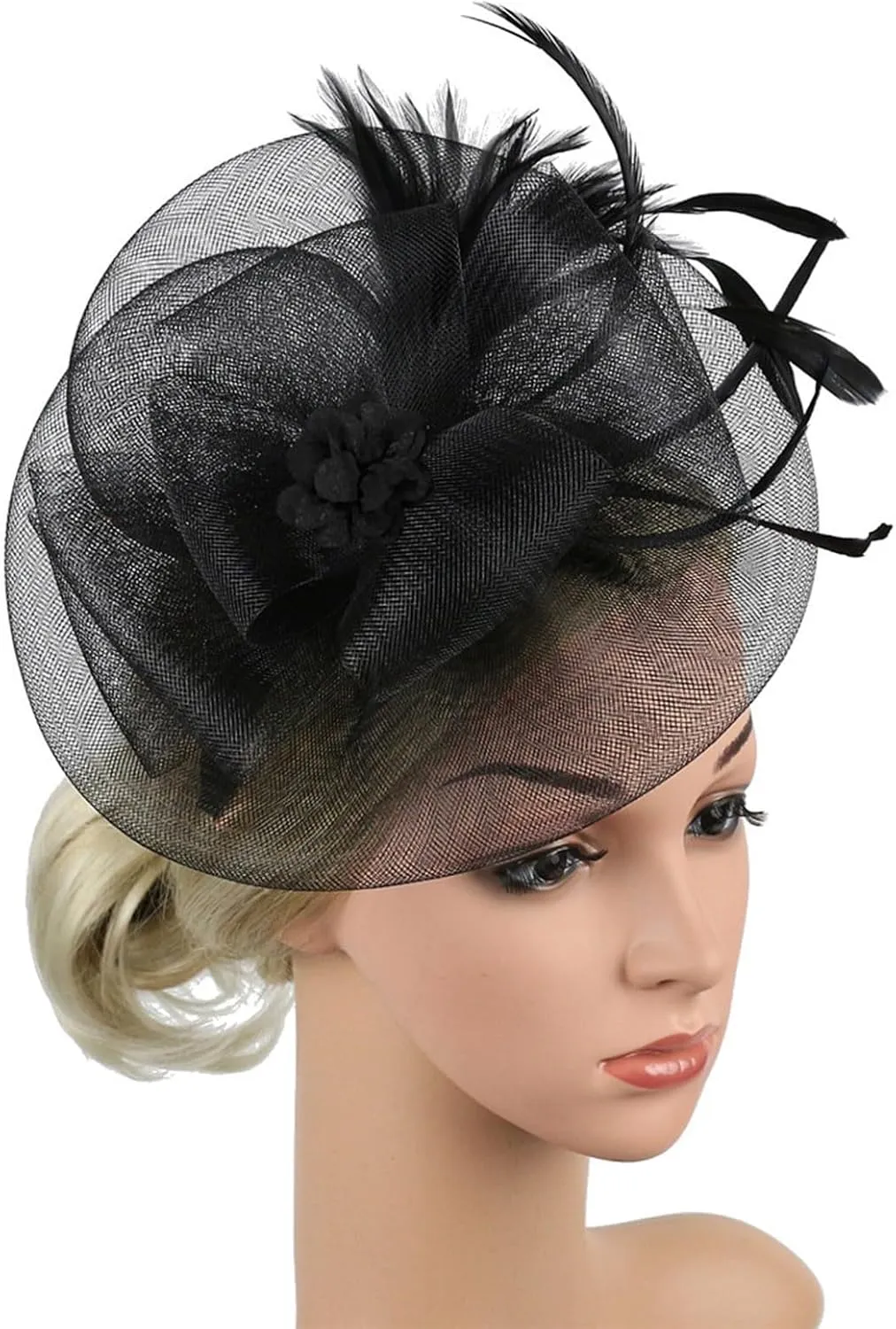 Fascinators Hat for Women Tea Parties Fancy Tea Parties Headwear Flower Mesh Feathers Hair Clip