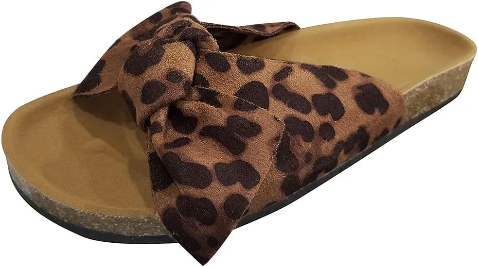 Fashion Bow Shoes Slipper Flat Sandals Thick Women Beach Heel Tie Bottom Slipper Womens Slides Sandals