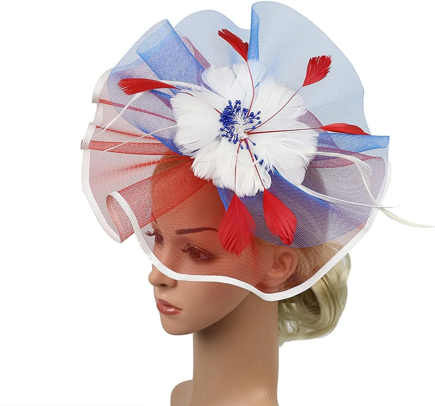 Feathers Fascinator Wedding Hats for Women Vintage Headpiece Carnival Tea Parties Headwear