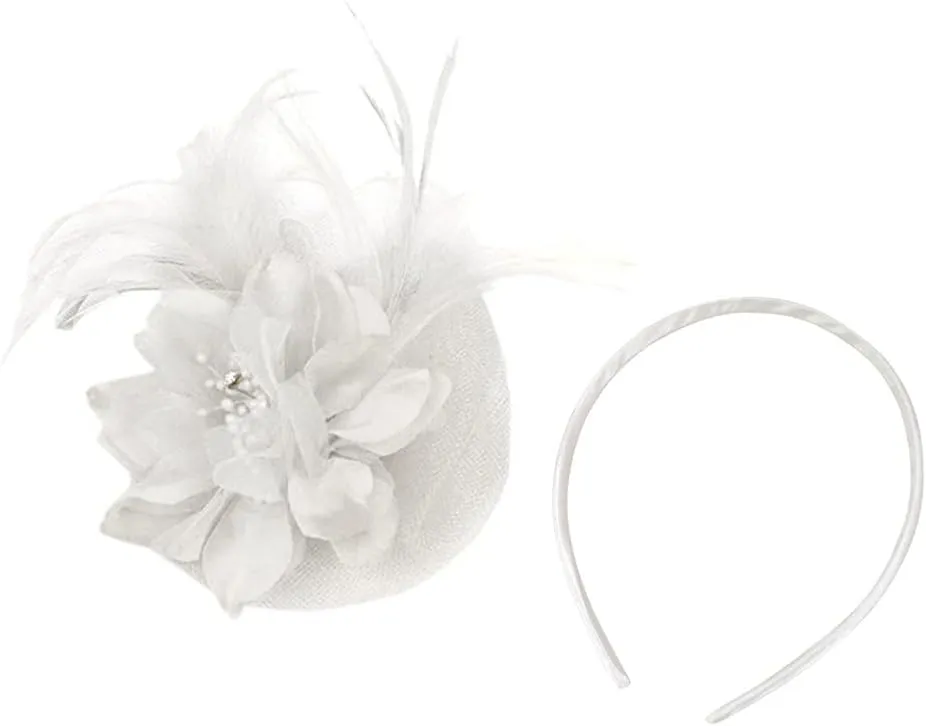 Feathers Fascinators Hat for Women Tea Party Headband Kentucky Wedding Church Mesh Hair Clip