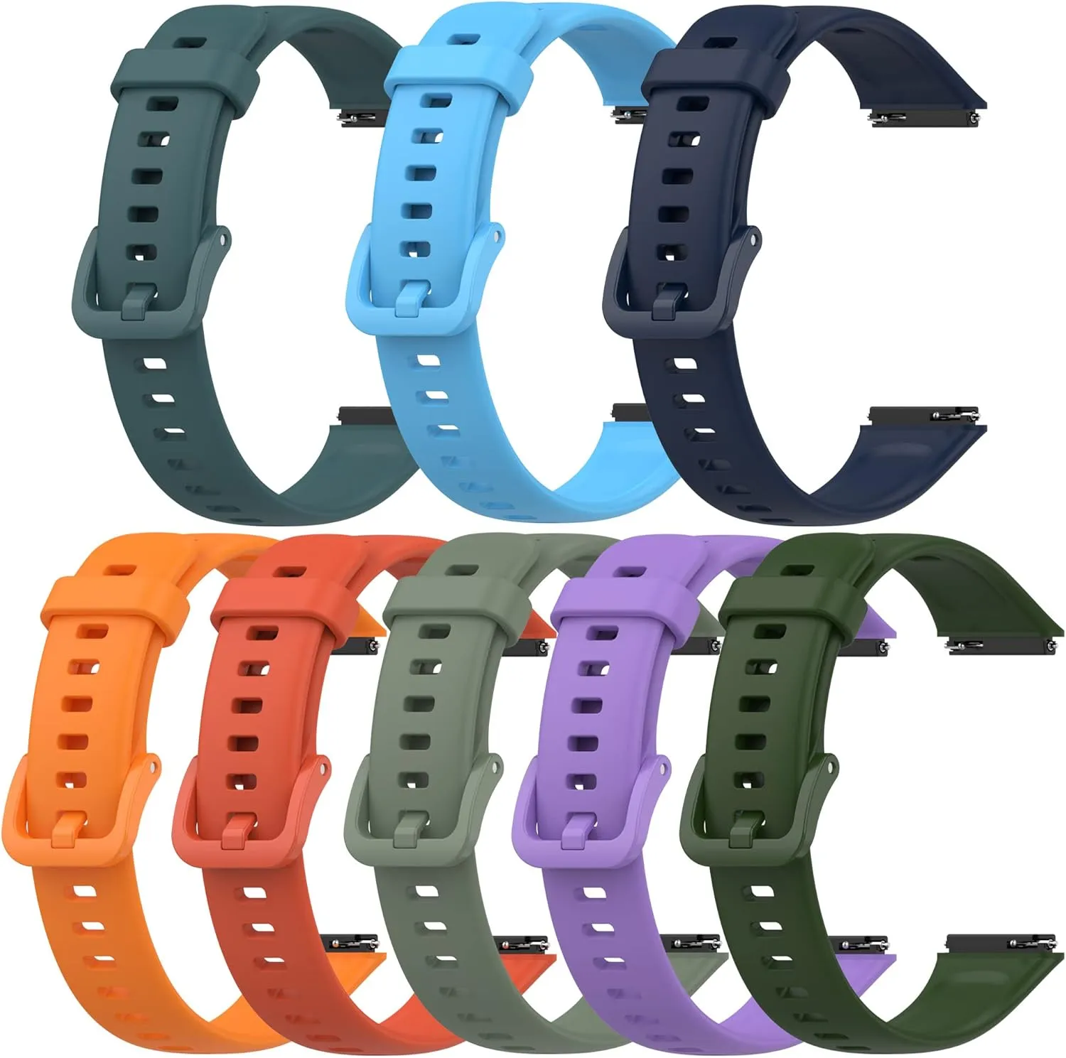 FitTurn Silicone Watch Straps Compatible with FITVII Slim Fitness Tracker, Adjustable Replacement Wrist Band, Waterproof Sweat-Proof Watch Straps not Fade IML Process