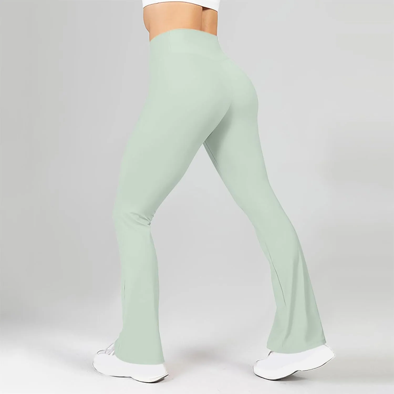 Flare Leggings for Women High Waisted Crossover Yoga Athletic Flared Pants Bootcut Casual Stretch Gym Workout Clothes