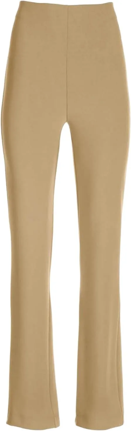 Flared Pull On Work Pants for Women Tall Yoga Leggings High Waist Stretchy Bootcut Office Business Casual Gym Trousers