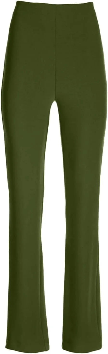 Flared Pull On Work Pants for Women Tall Yoga Leggings High Waist Stretchy Bootcut Office Business Casual Gym Trousers