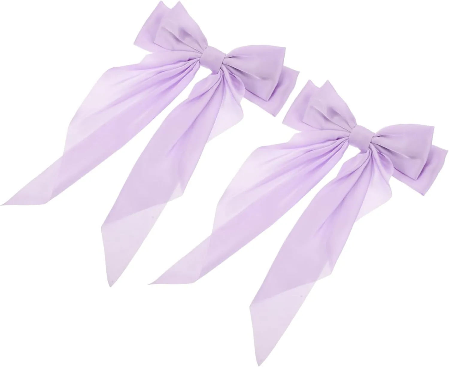 FRCOLOR 2pcs Large Bow Hair Clips Stylish Bowknot Hair Barrettes with Strong Spring for Any Occasion Multiple Colors