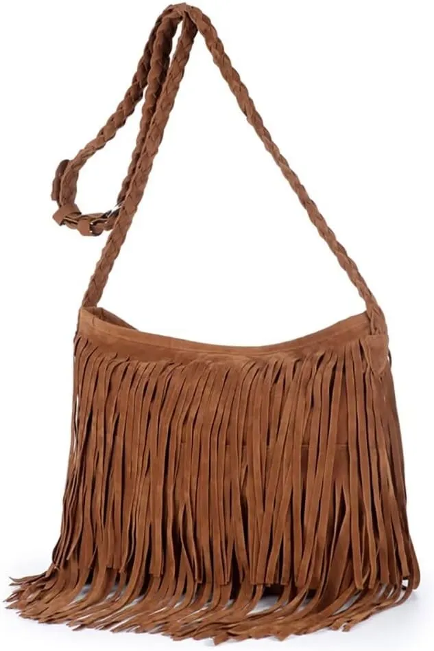 Fringe Purses and Handbags for Women Designer Hobo Bag Vintage Boho Purse Travel Shoulder Satchel Tassel Crossbody Bag
