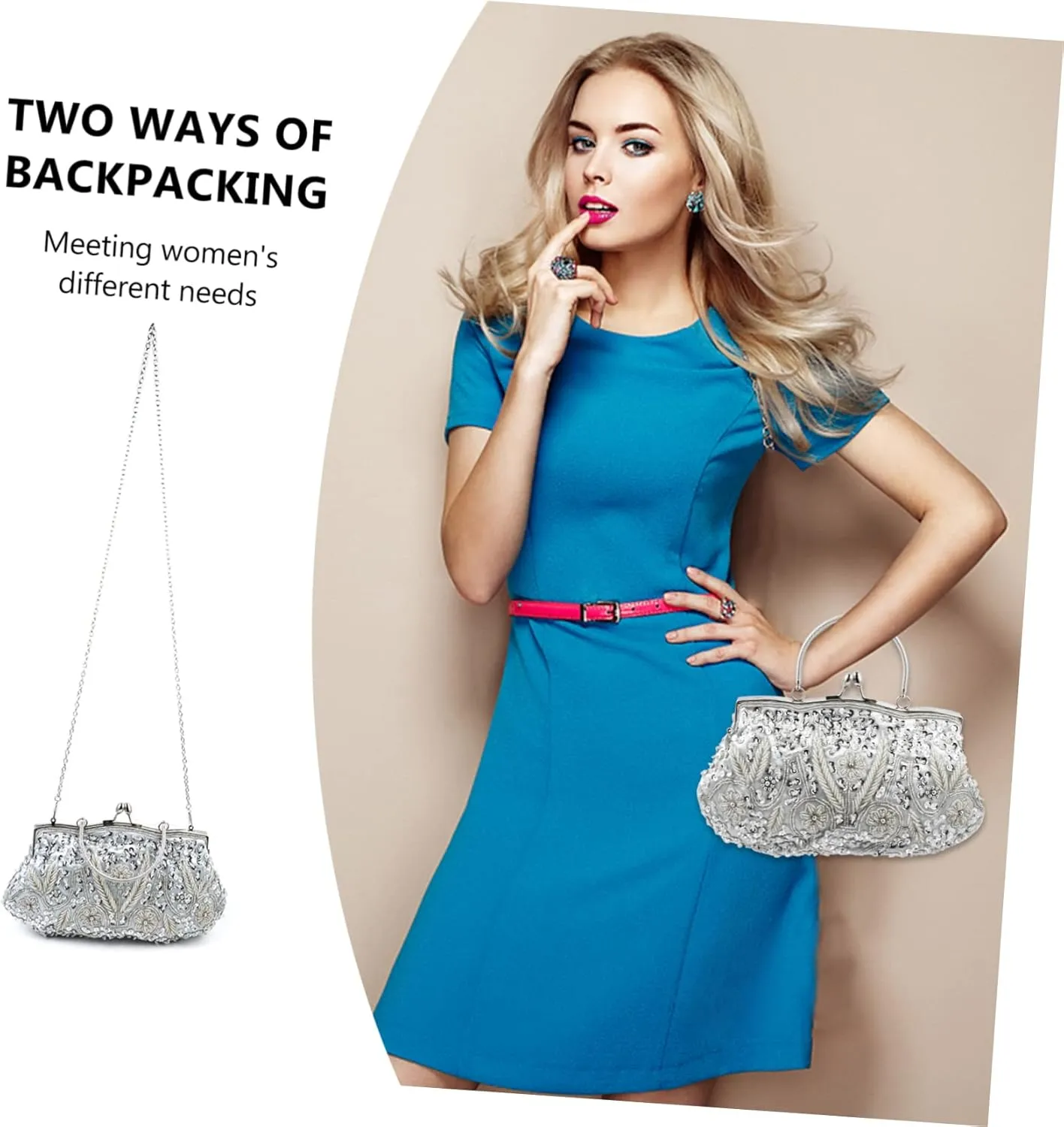 GALPADA 1pc Dinner Bag Evening Handbag Women Party Banquet Bag Handmade Clutch Bag Artificial Pearls Clutch Bag