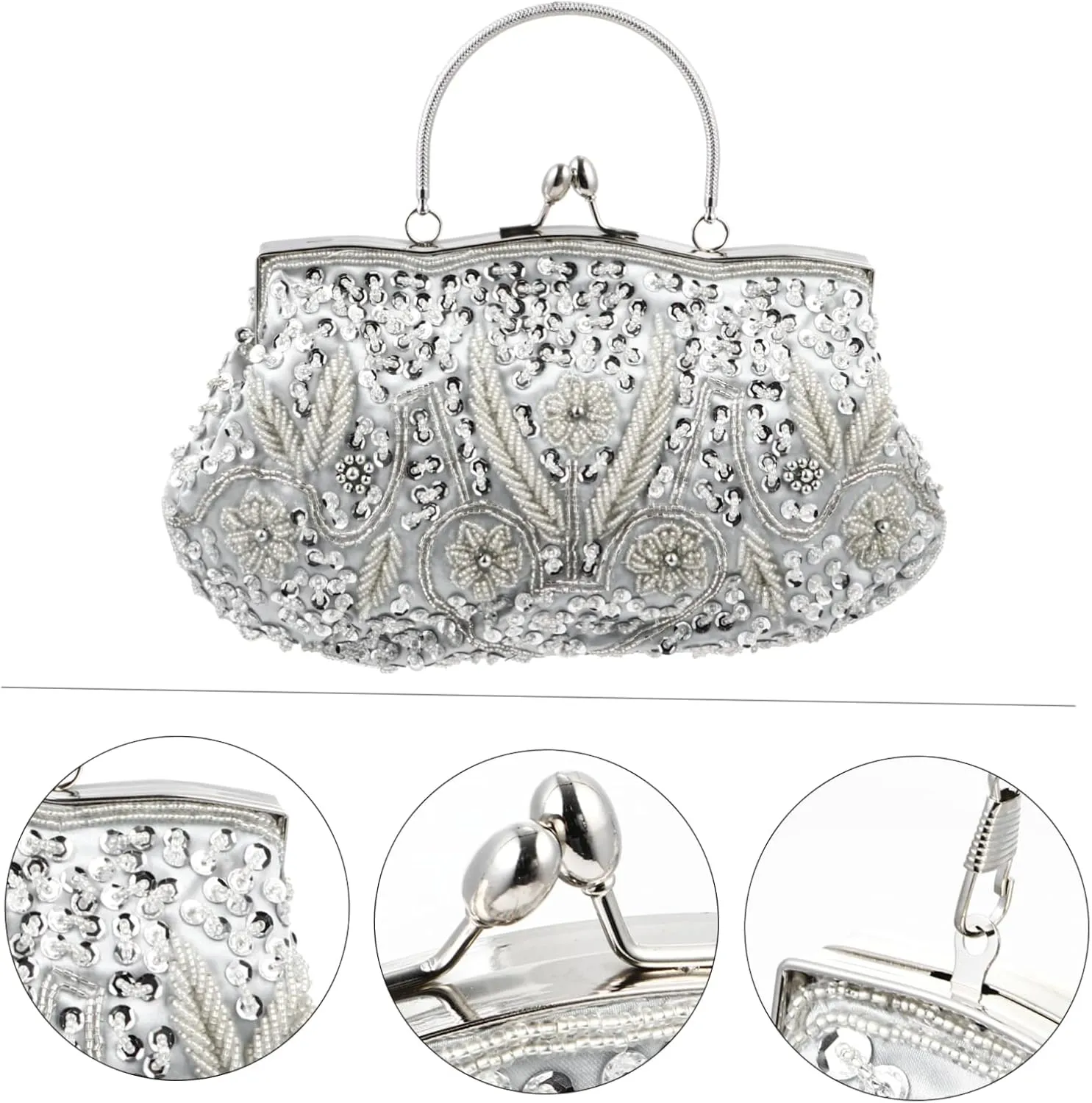 GALPADA 1pc Dinner Bag Evening Handbag Women Party Banquet Bag Handmade Clutch Bag Artificial Pearls Clutch Bag