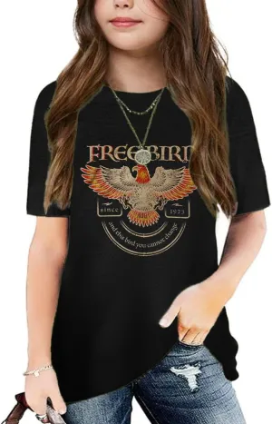 Graphic Tees for Girls Kids Summer Tops Crewneck Short Sleeve T Shirt 5-14 Years