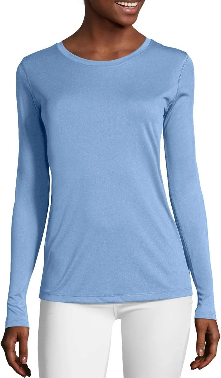 Hanes womens Sport Cool Dri Performance Long Sleeve T-shirt T Shirt, Light Blue, XX-Large US